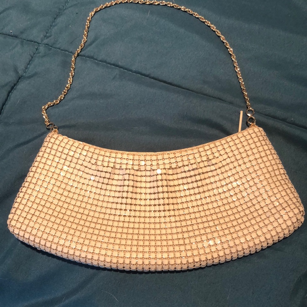 Le Regale White Beaded Purse EUC